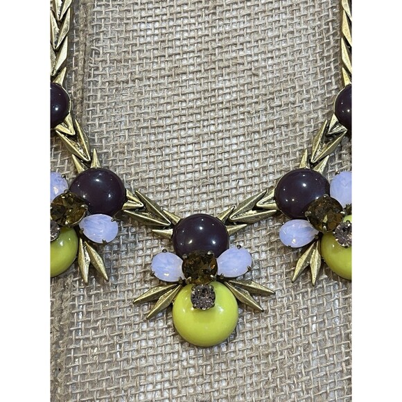 J Crew Authentic Honey Bee Crystal Stone Multicolor Necklace Yellow 🐝 - Picture 3 of 9